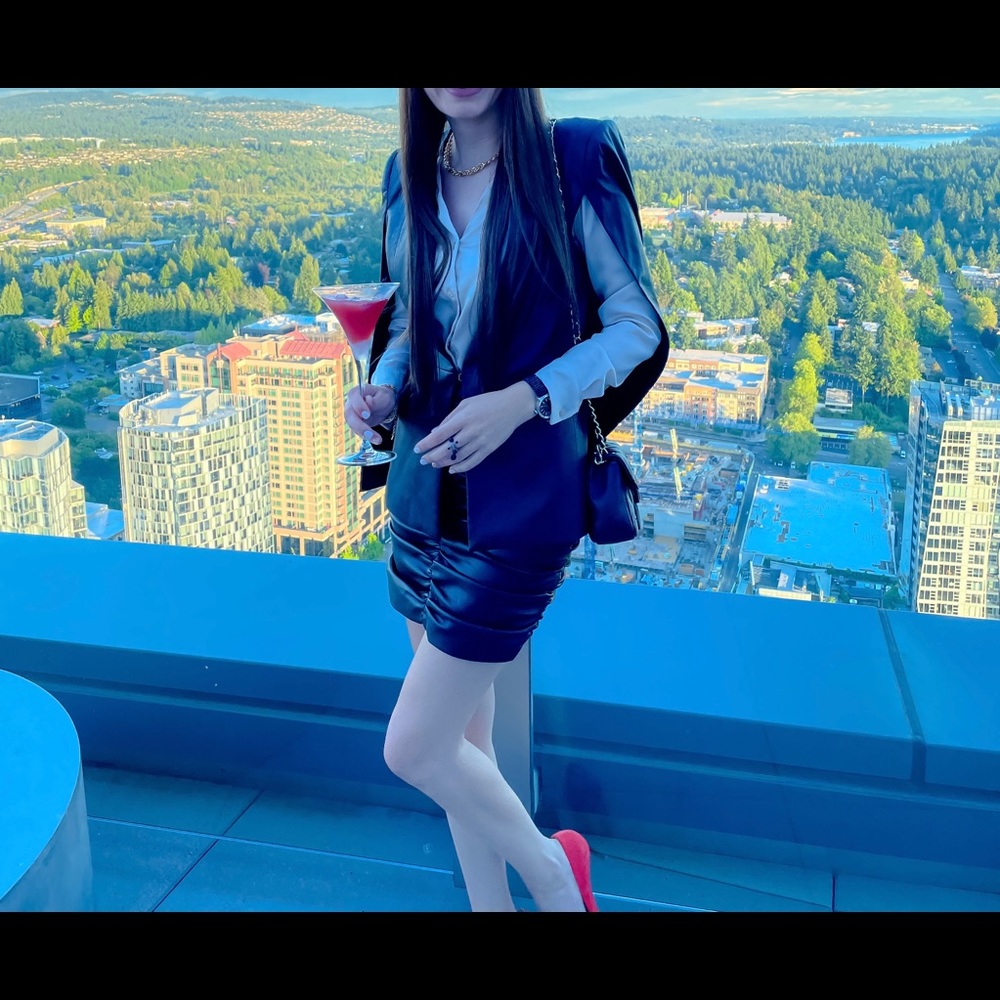 Zara leather mini skirt